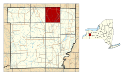 Wyoming County NY Middlebury town highlighted